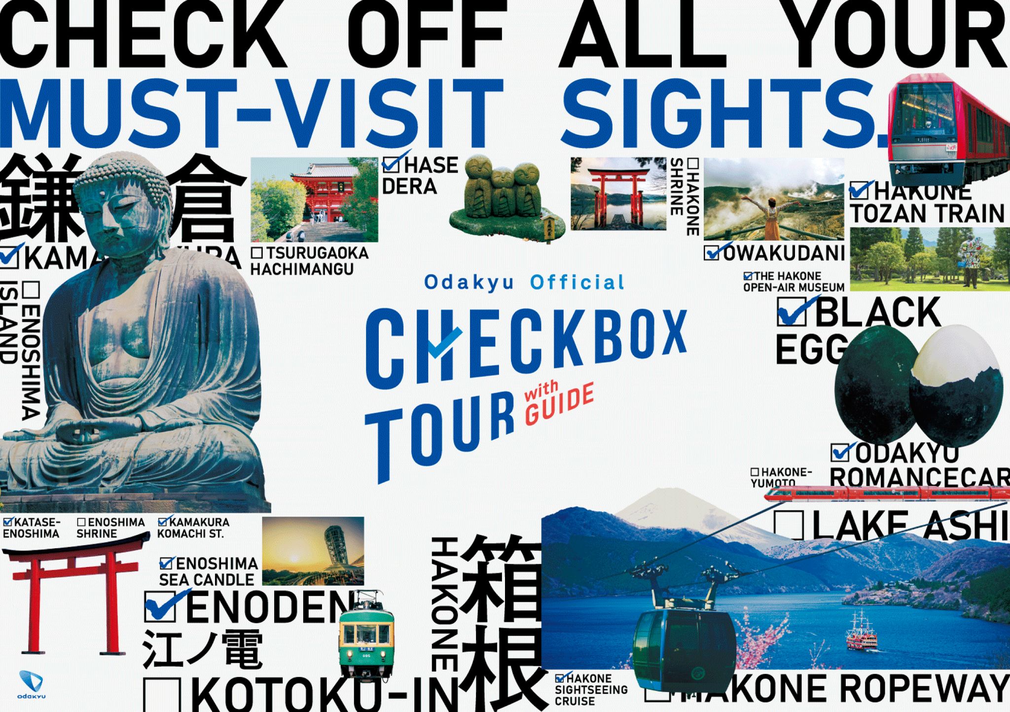 Odakyu Official CHECKBOX TOUR with Guide — check off all your must-visit sights across Kamakura and Hakone.